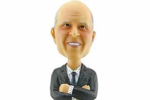 Animated illustration of a smiling Governor Jerry Brown on a pedestal