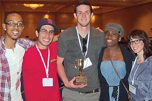 el Don staff members (from left to right): Shavod Culberson (Style Editor), Eric Lomeli and Robert Wojtkiewicz (Co-Editor-in-Chiefs), Arilia Winn (staff writer), Tina Syrengelas (Art Director)