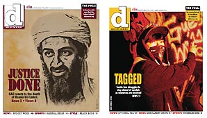 Left cover with sketch of Osama Bin Laden and Right cover titled Tagged