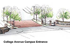 Illustration of main entrance to Santa Ana College campus.