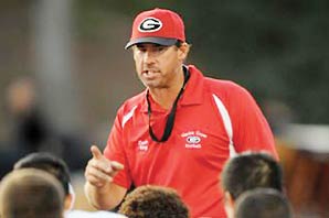 Coach Joe Hay coaching his team.