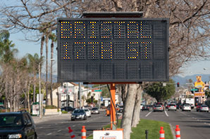 A construction sign at the intersection reading "BRISTAL 17TH ST"