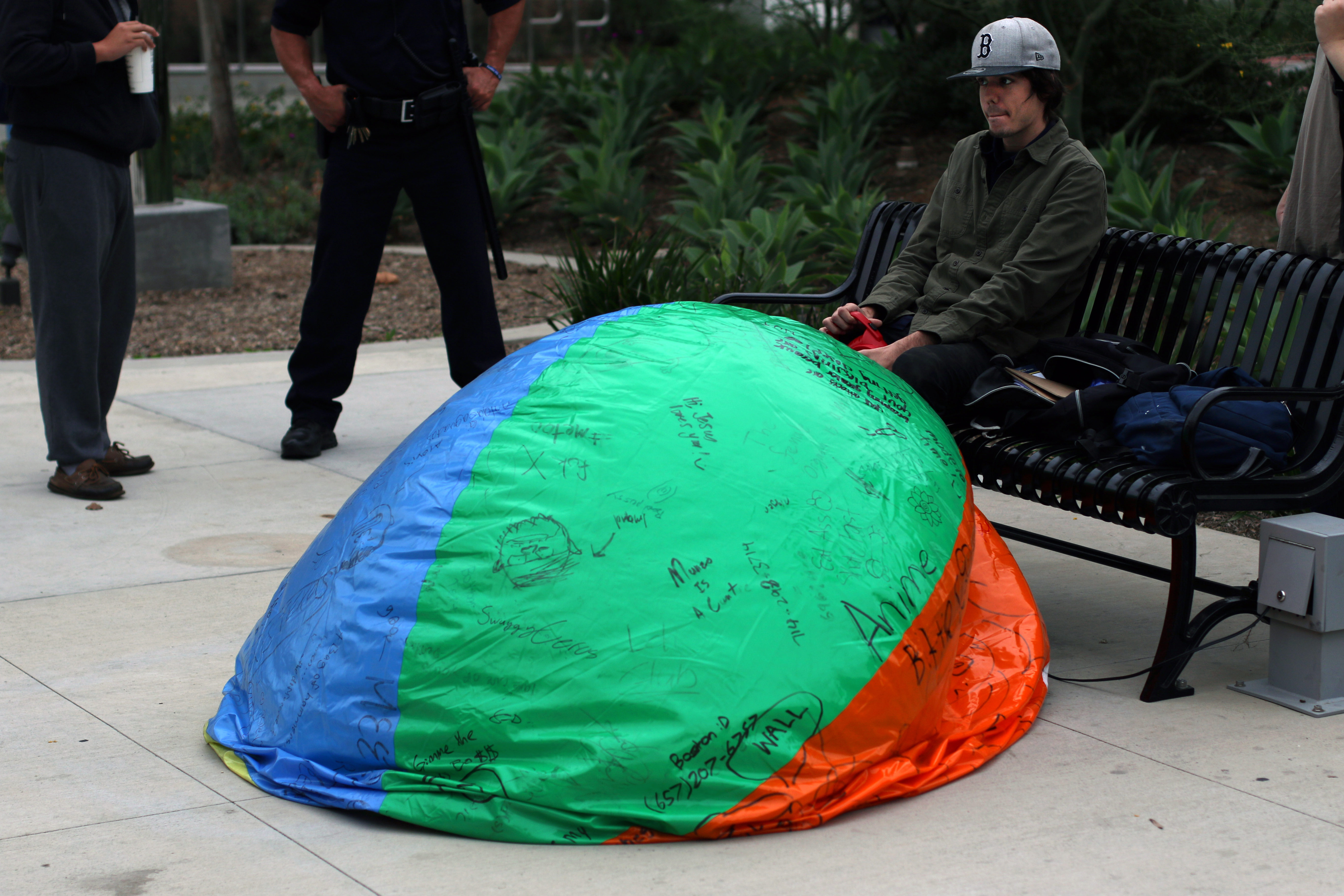 deflating beach ball