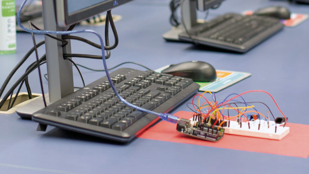 Computer keyboard in the Cyber Center