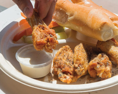A plate of chicken wing