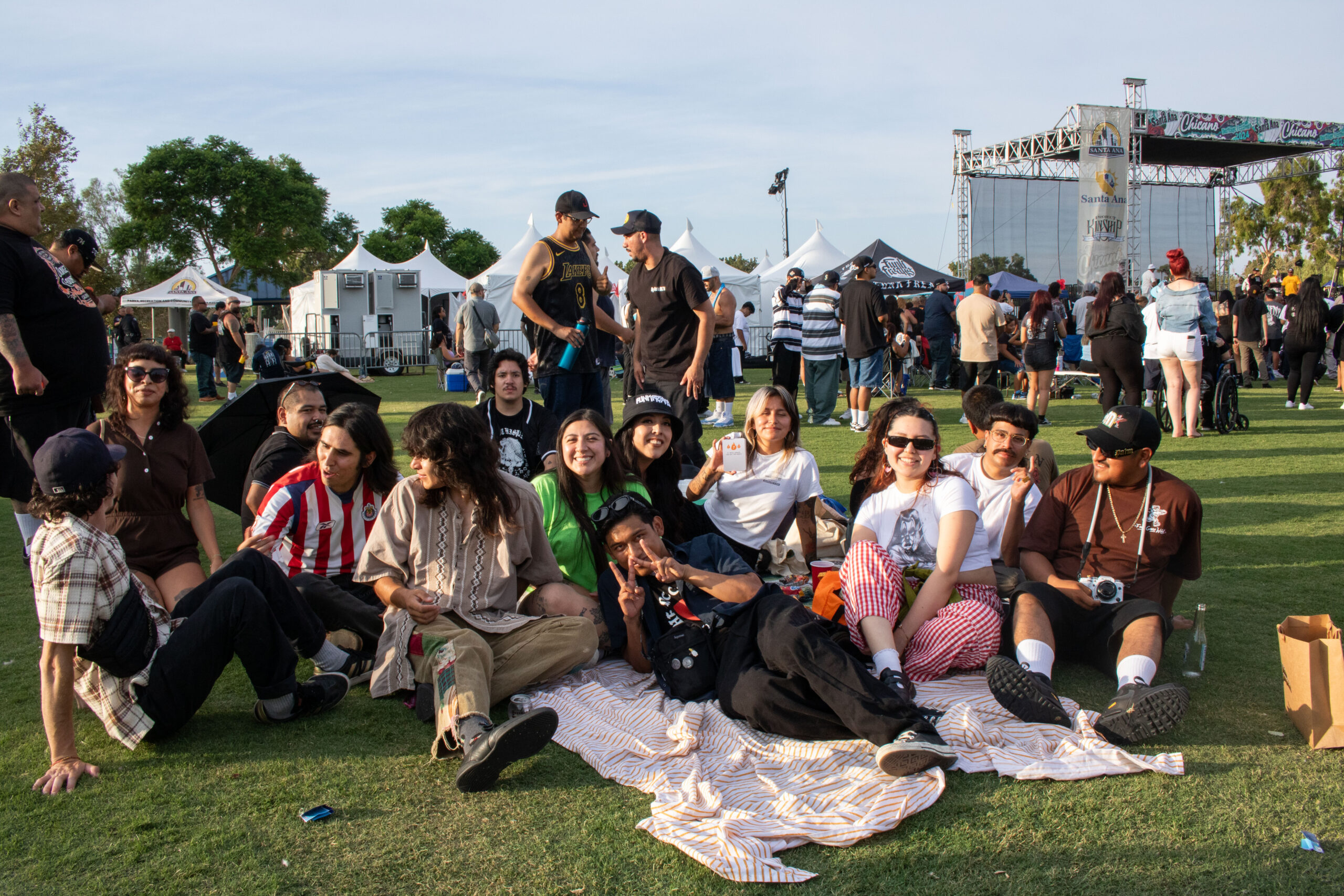 A group of friends sitting at the park