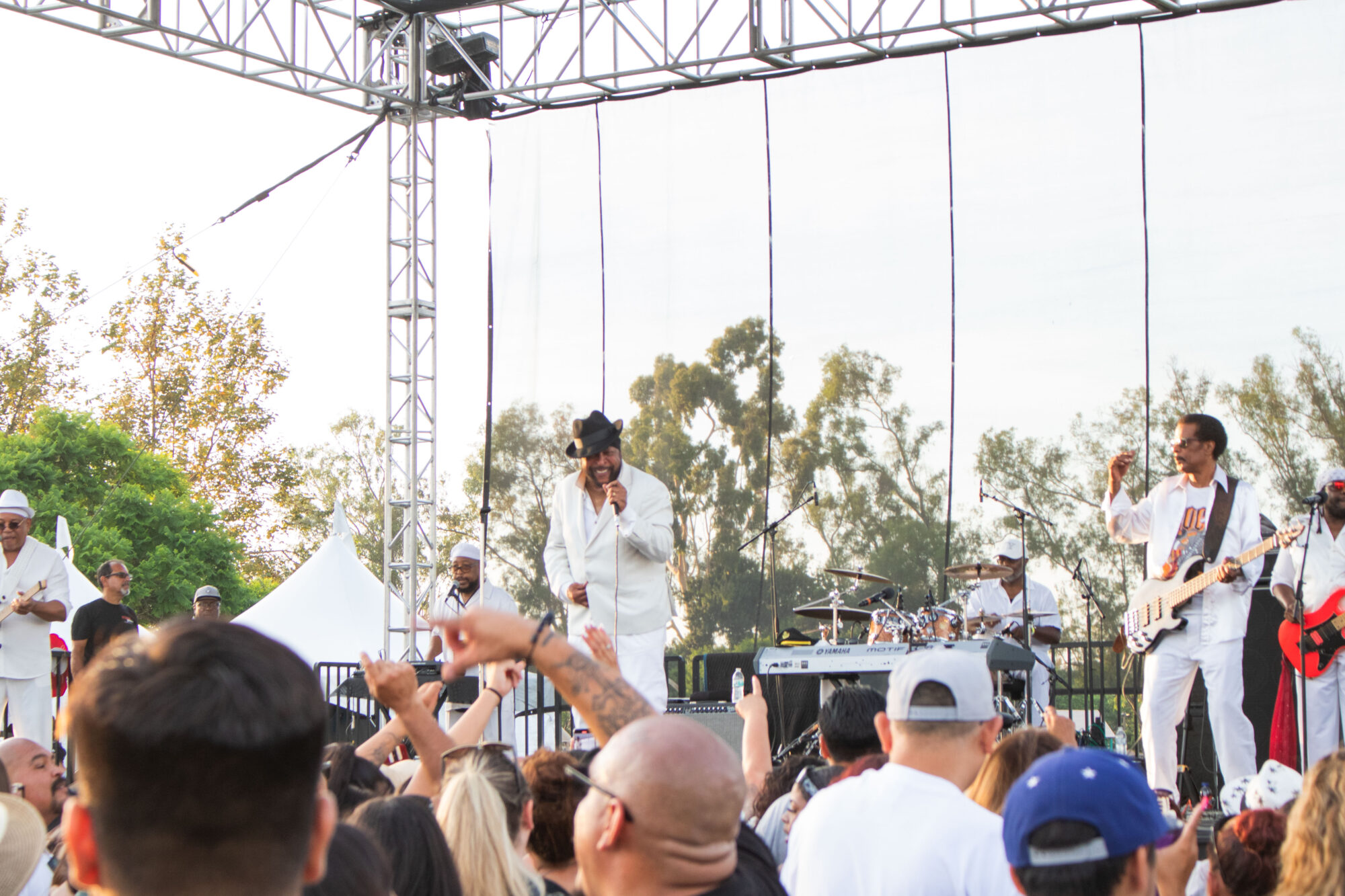 A band performing on a stage