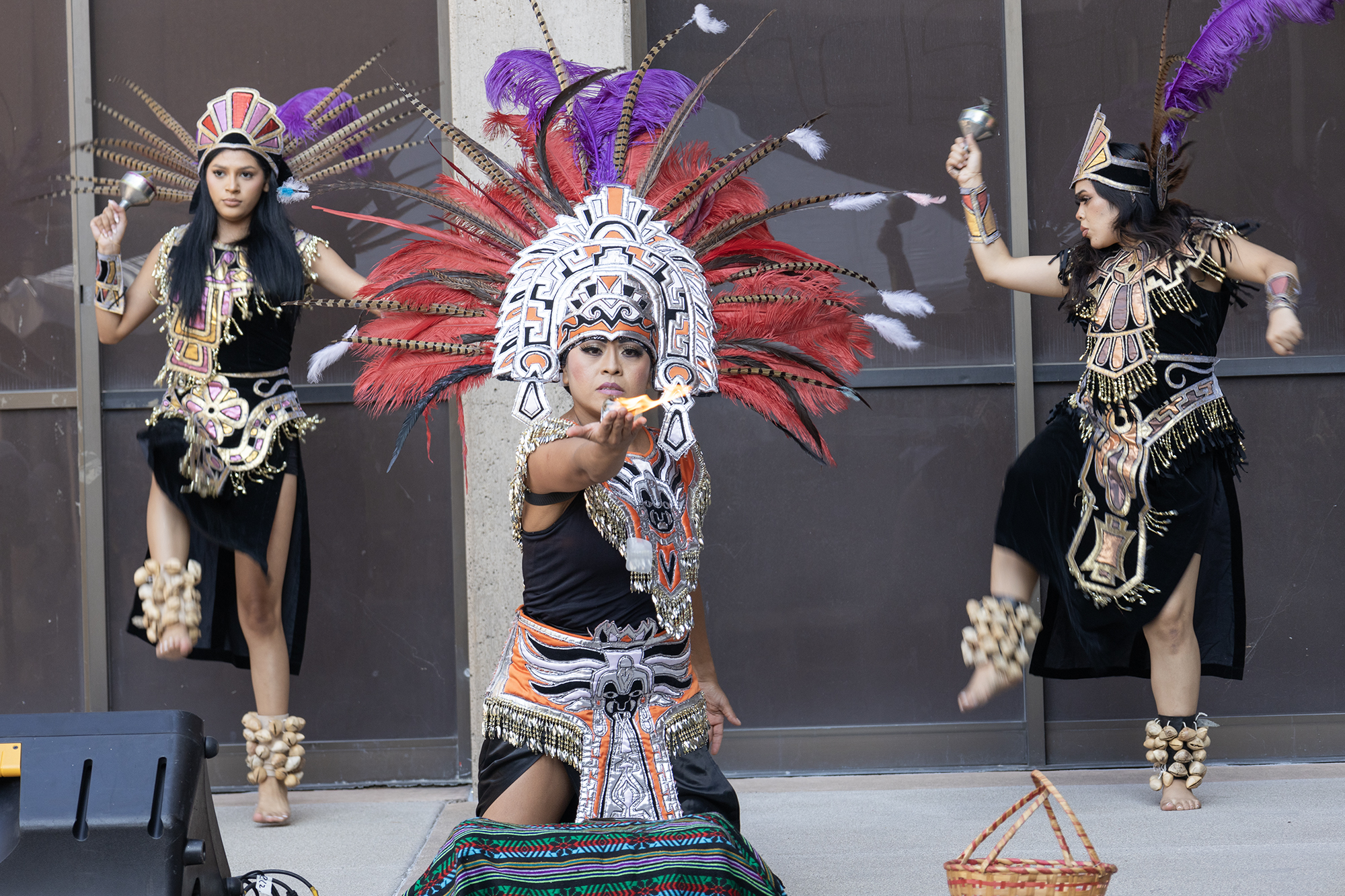 Aztec dancers performing