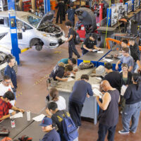 SAC Students learning to become automotive technicians